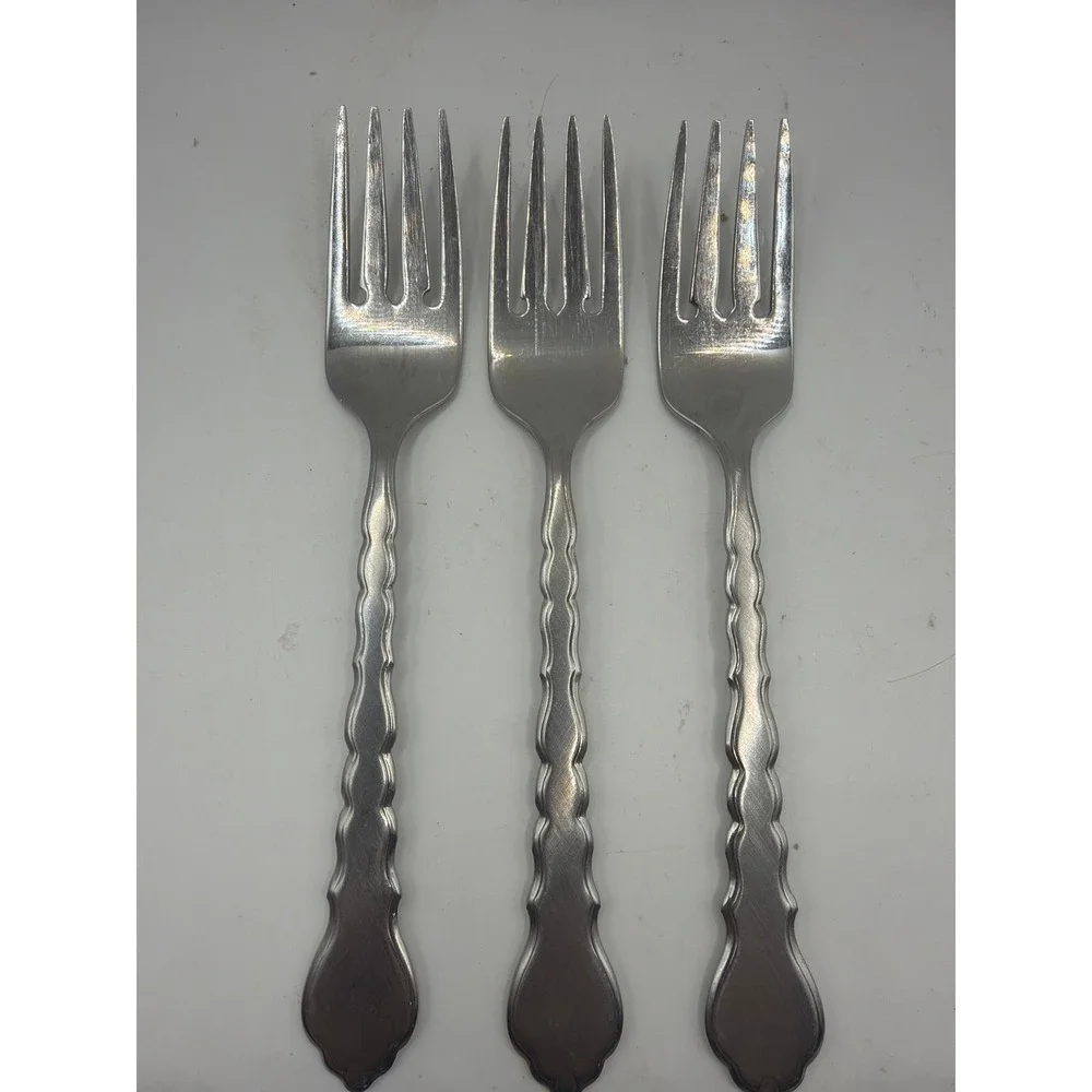Oneida Community Cello Stainless Salad Forks Set of 3 Flatware 6 7/8
